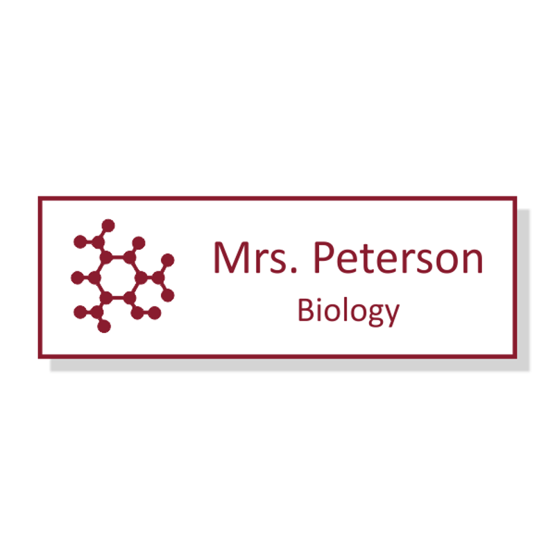 Science Teacher Engraved School Name Tag