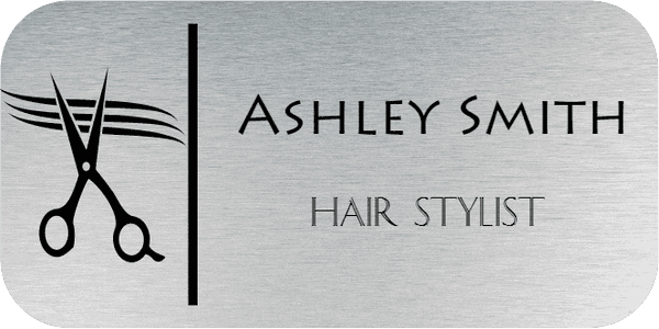 Salon 2 Line Rectangle Name Tag