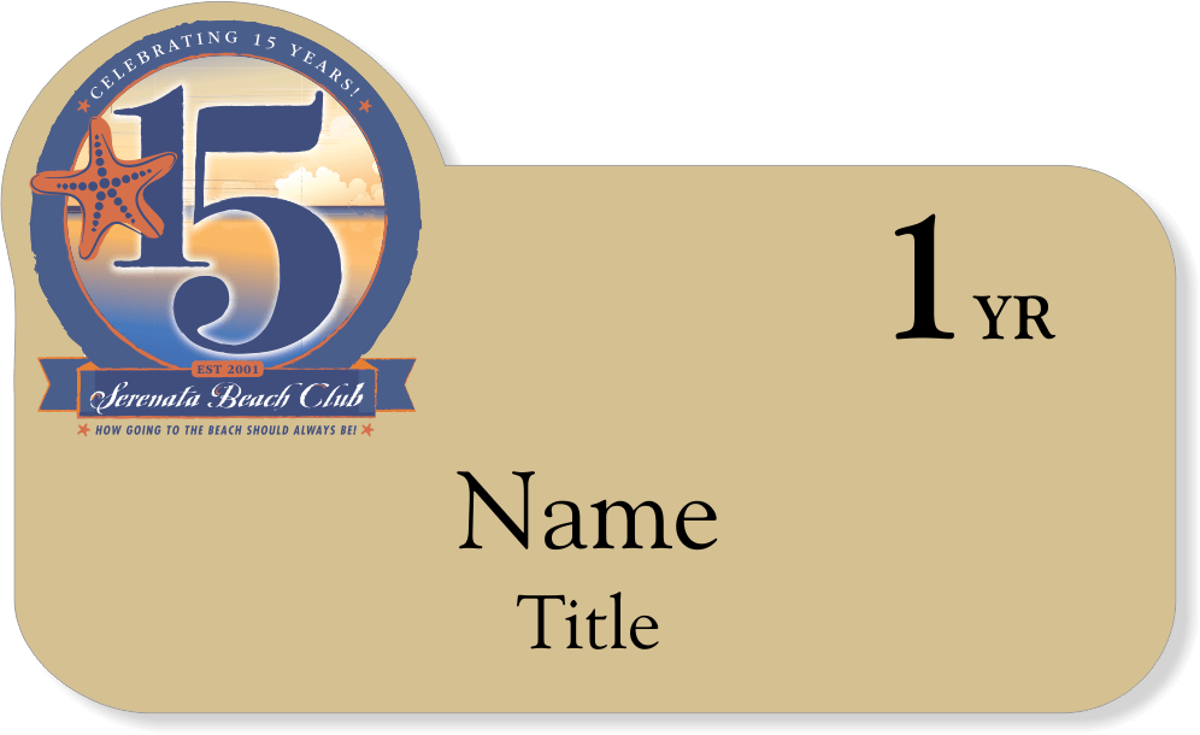 Serenata Club Name Tag - One Year