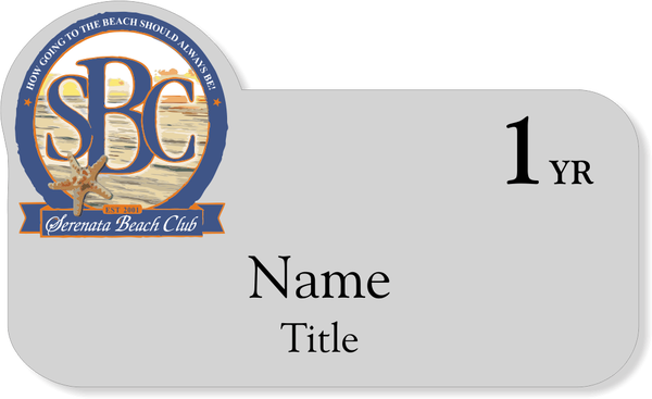 Serenata Beach Club One Year Name Tag