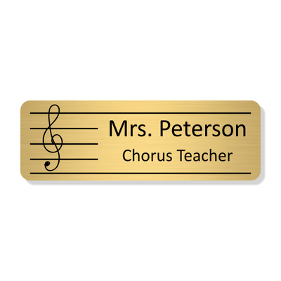 Music/Chorus Rectangle 2 Line Name Badge C