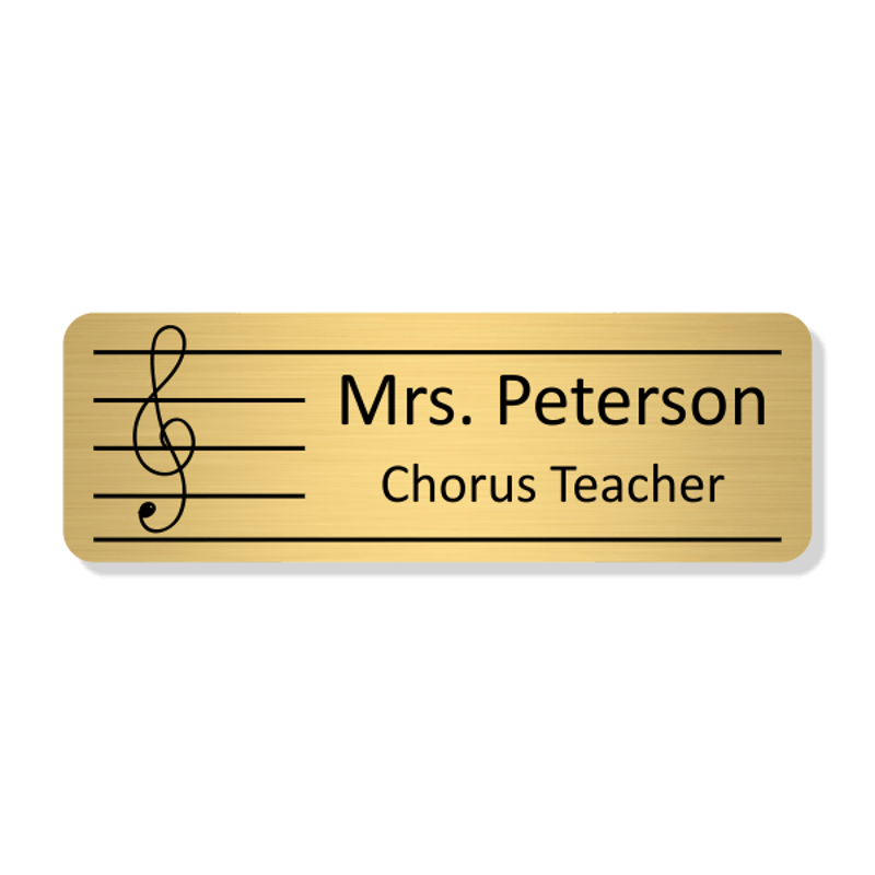 Sheet Music Teacher School Name Tag