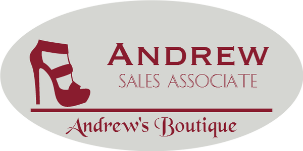Shoe Store 3 Line Oval Name Tag