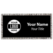 Silver & Black Bling Name Tag