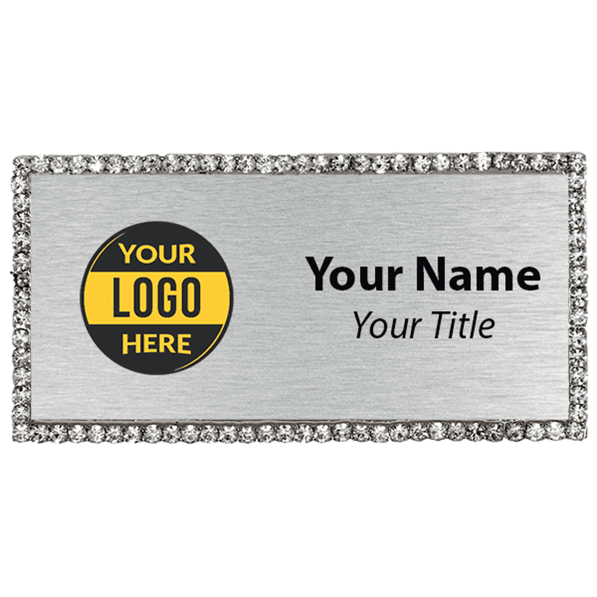 Silver Bling Name Tag