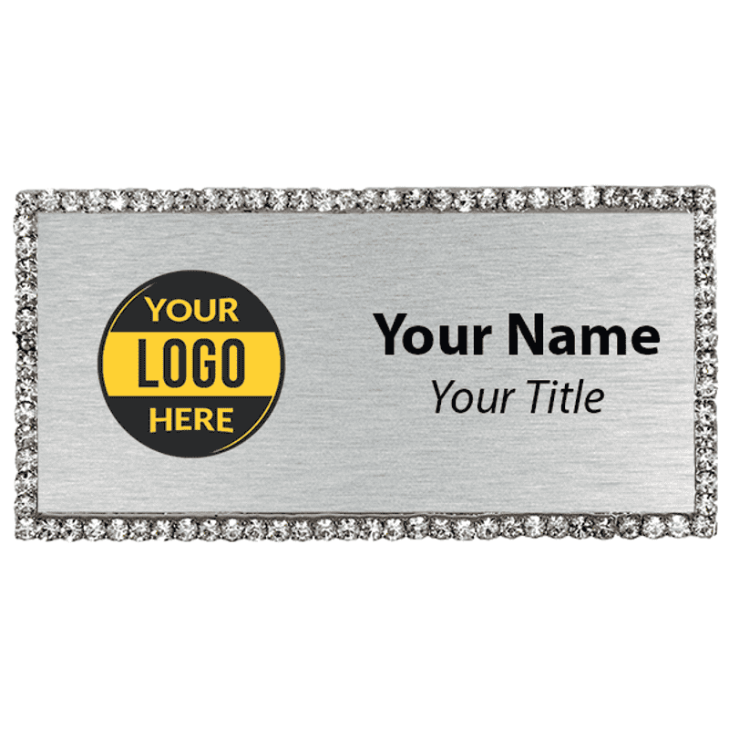 Silver Bling Name Tag