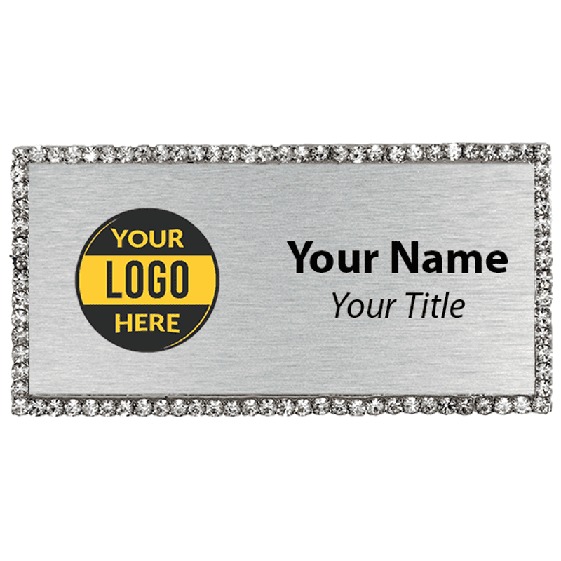 Silver Bling Name Tag