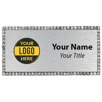Silver Bling Name Tag