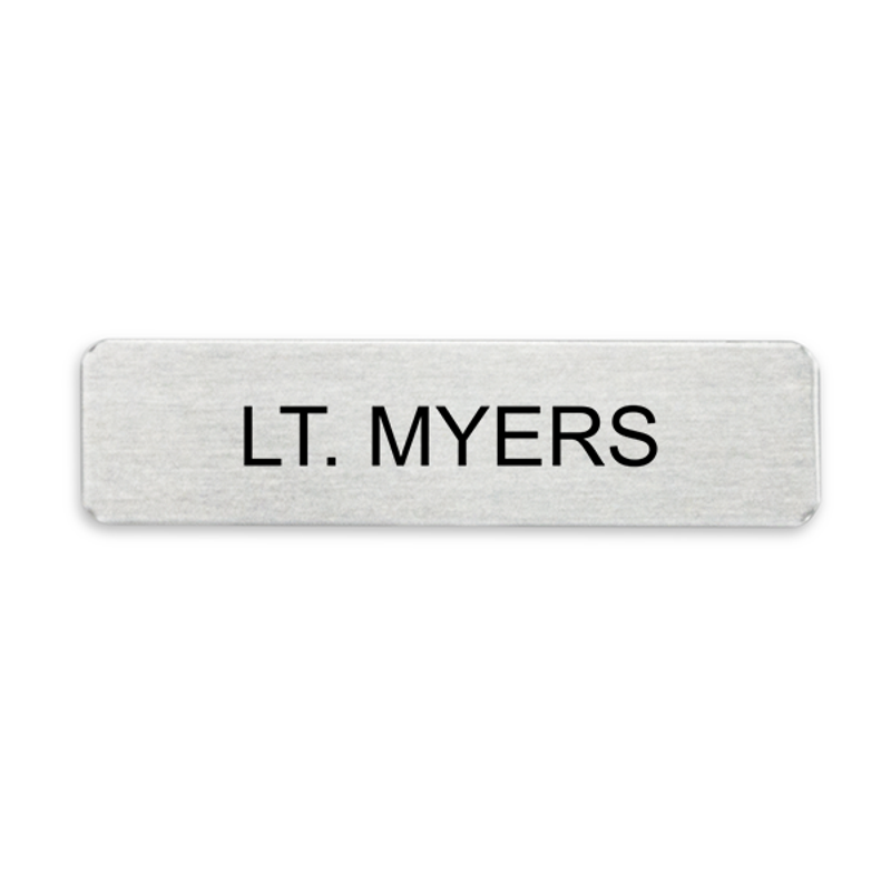 Silver Military Style Name Tag - One Line
