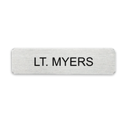 Silver Military Style One Line Name Tag