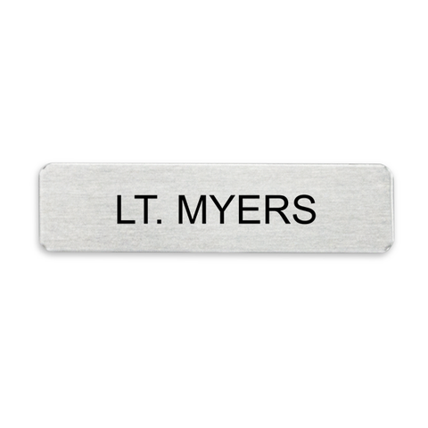 Silver Military Style One Line Name Tag