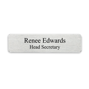 Silver Military Style Two Line Name Tag 