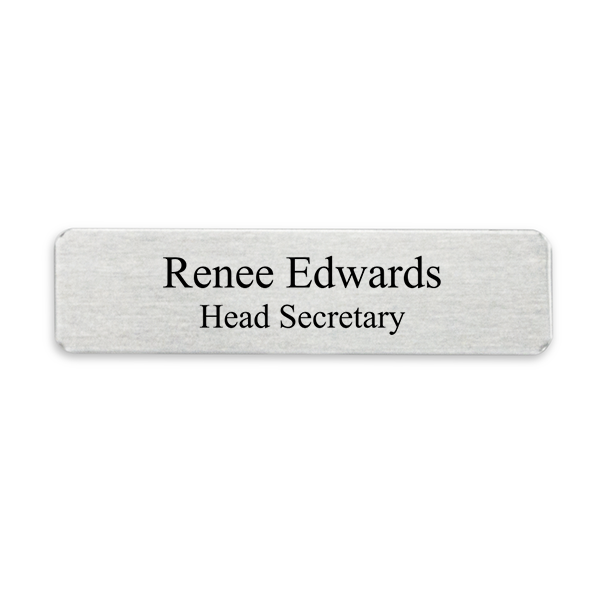 Silver Military Style Two Line Name Tag