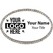 Silver Frame Engraved Oval Name Tag