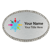 Rhinestone Magnetic Oval Name Badges