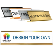 Small Full Color Desk Plate with Left Logo and Holder