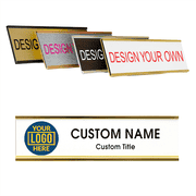 Custom 2" x 8" Full Color Wall Plate with Holder - Left Logo Office Door Sign