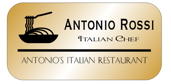 Spaghetti Dish Restaurant Rectangle Name Tag