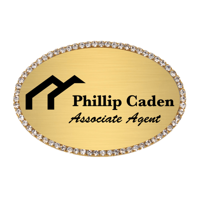 Sparkle Real Estate Engraved Oval Name Tag