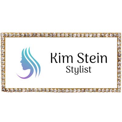 Sparkly Hair Stylist Name Tag