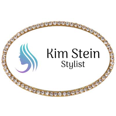 Sparkly Hair Stylist Oval Name Tag