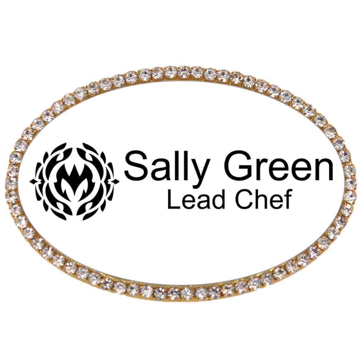 Sparkly Waitstaff Oval Name Tag