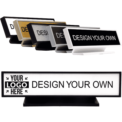 Square Corner Engraved Desk Sign - 2" x 10"