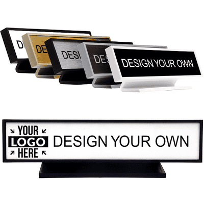 Square Corner Engraved Desk Sign - 2" x 10"