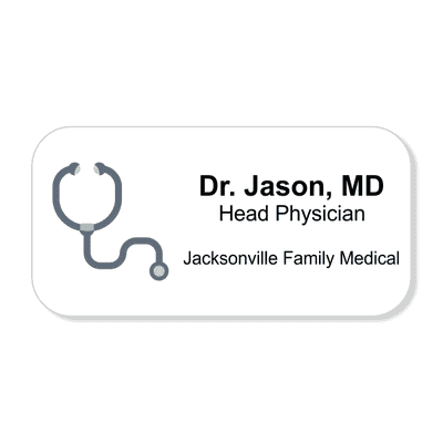 Stethoscope Full Color Name Tag