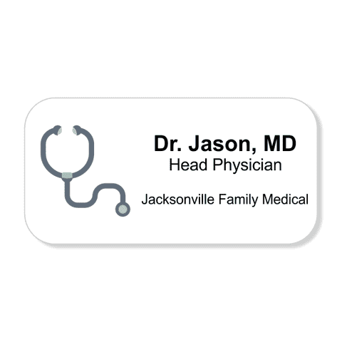 Stethoscope Full Color Name Tag