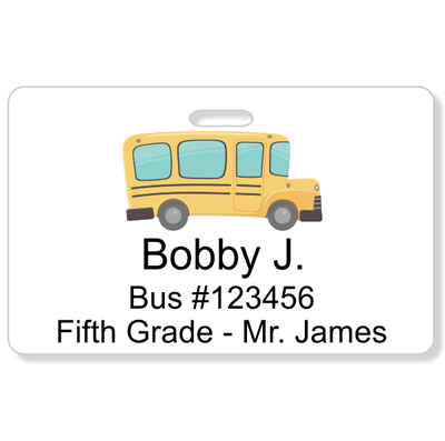 Student Bus Number Horizontal ID Card