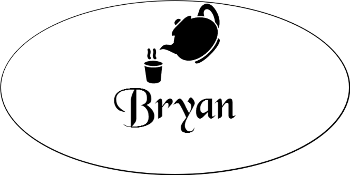 Tea & Coffee Shop Oval Name Tag