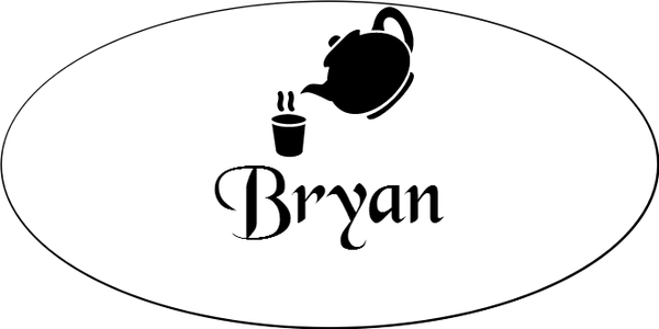 Tea & Coffee Shop Oval Name Tag