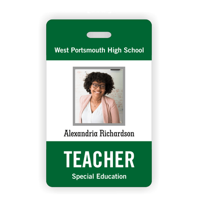 Teacher Name Vertical Photo ID