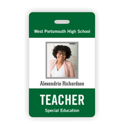 Vertical Photo ID Badge for Teachers
