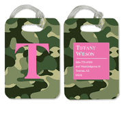 Camouflage Pattern Monogram Luggage Tag