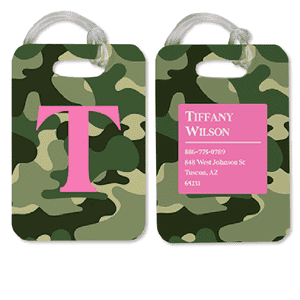 Camouflage Pattern Monogram Luggage Tag