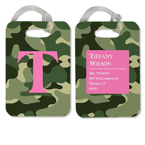 Camouflage Pattern Monogram Luggage Tag