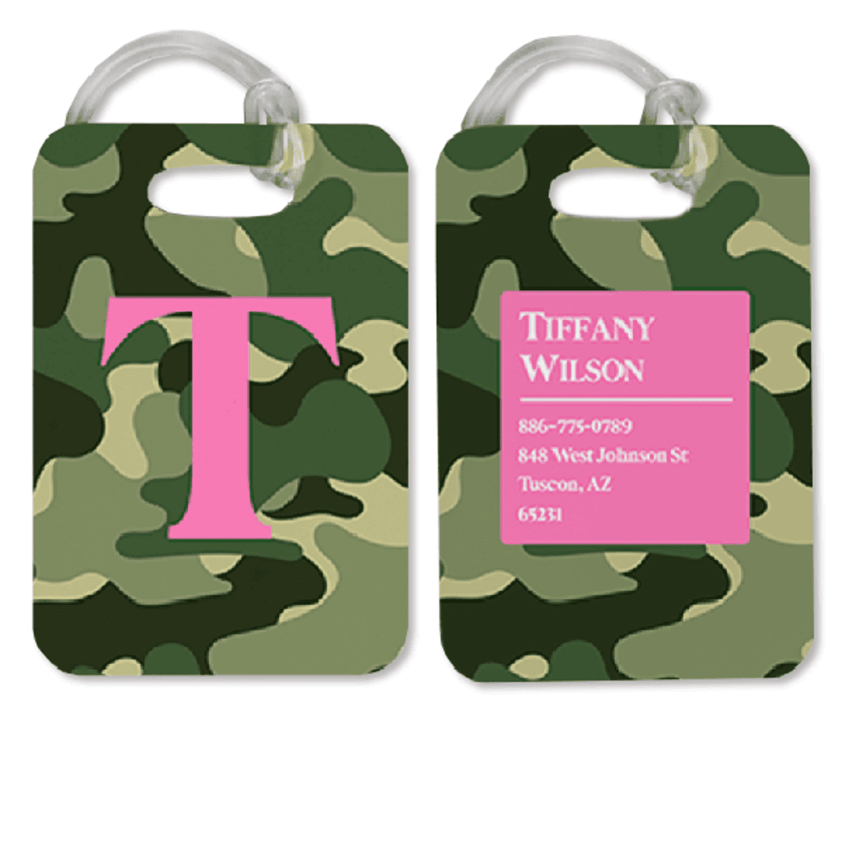 Camouflage Pattern Monogram Luggage Tag