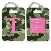 Camouflage Pattern Monogram Luggage Tag