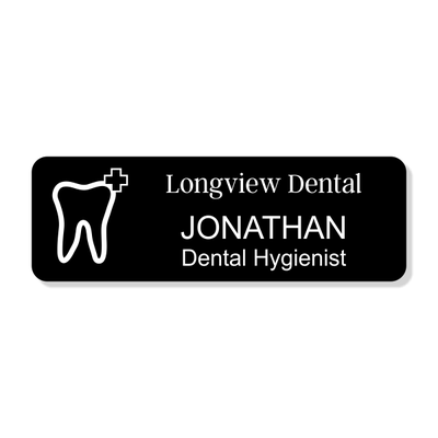 Dental Tooth 3 Line Name Badge