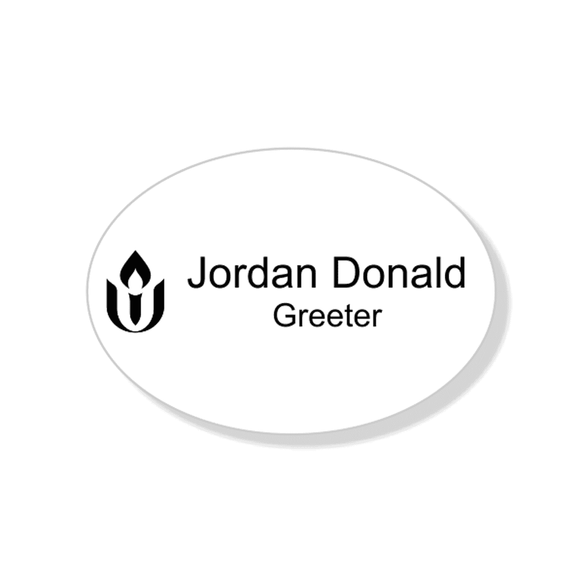 Unitarian Engraved Name Tag - Oval