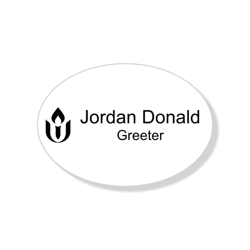 Unitarian Engraved Name Tag - Oval