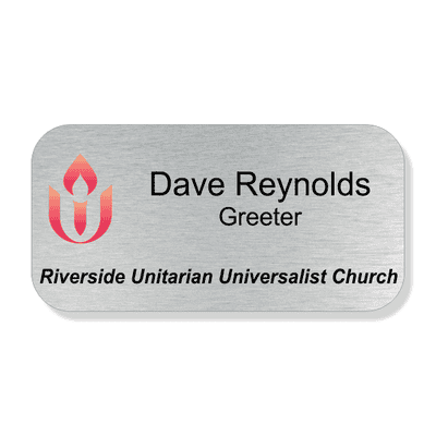 Unitarian Full Color Name Tag - Large Rectangle