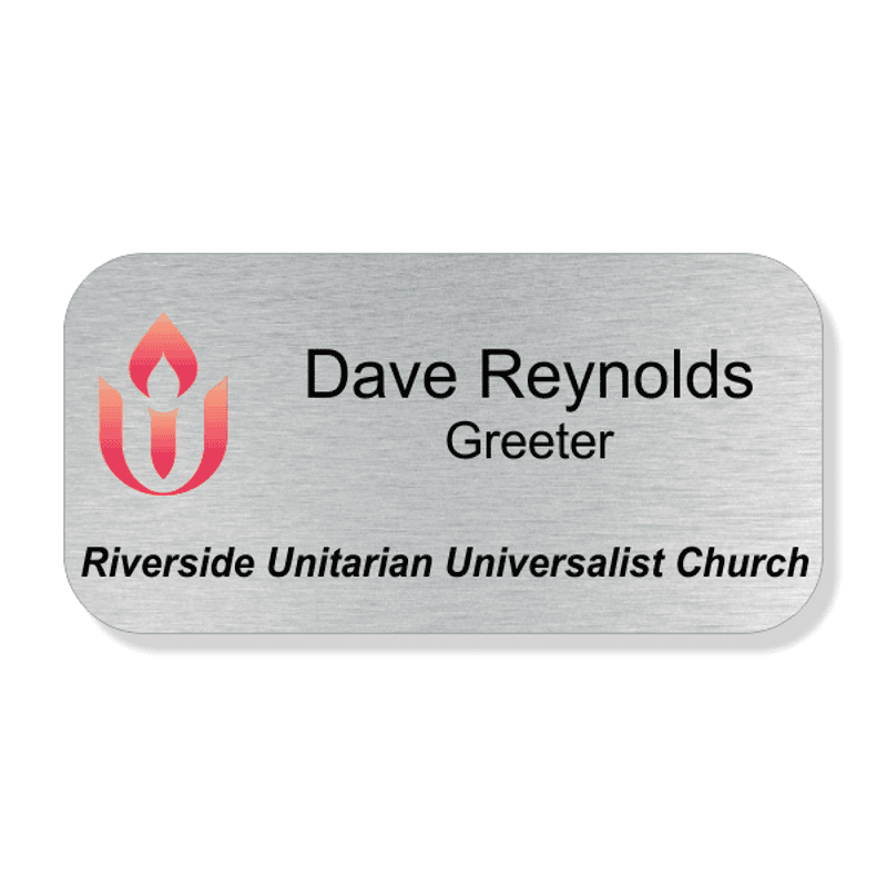 Unitarian Full Color Name Tag - Large Rectangle