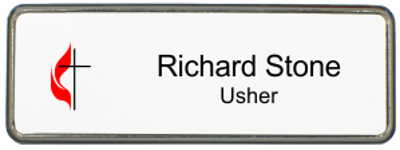United Methodist Church Small Name Badge w/ Premier Frame