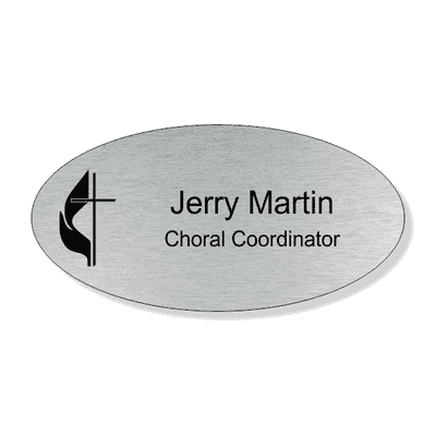 United Methodist Engraved  Name Tag - Oval