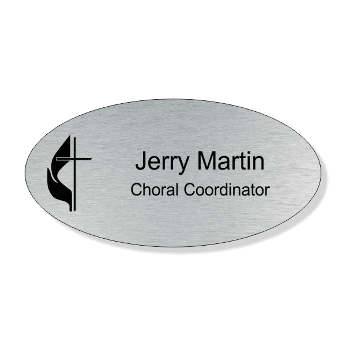 United Methodist Engraved  Name Tag - Oval