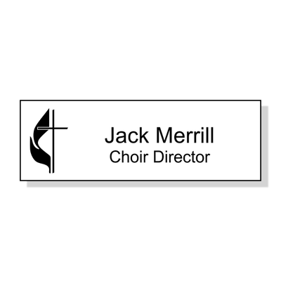 United Methodist Engraved  Name Tag - Rectangle