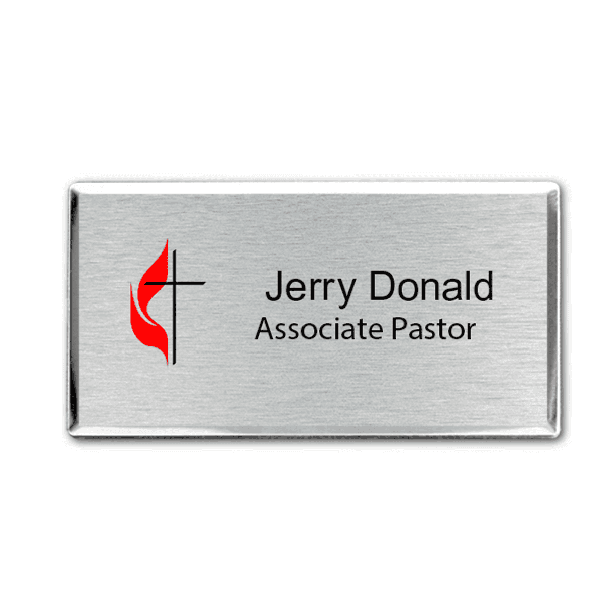 United Methodist Full Color Executive Name Tag - Large Rectangle
